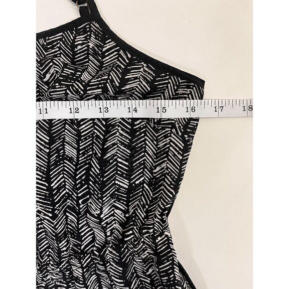 Loft Womens Lined Sleeveless Spaghetti Midi Dress Size S Black Aztec Pattern 100 - Picture 7 of 12
